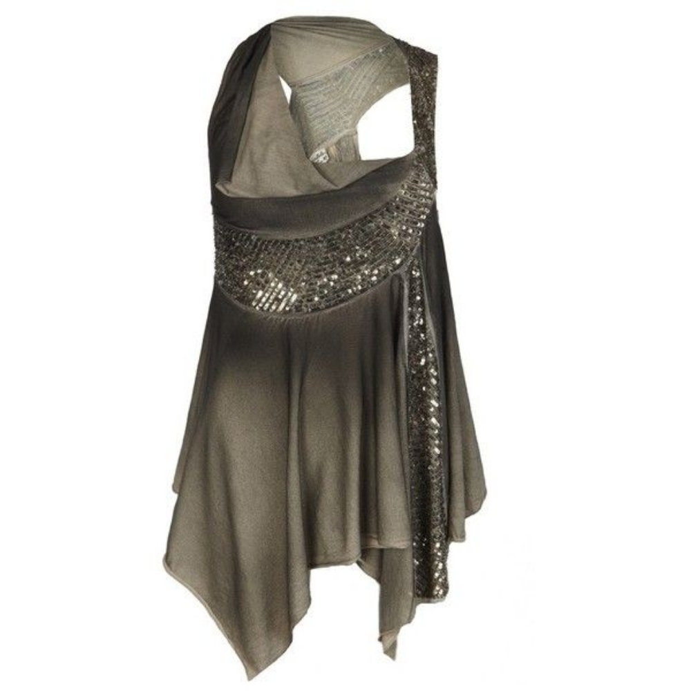 All Saints Acid Wash Grey Sequins Eira top